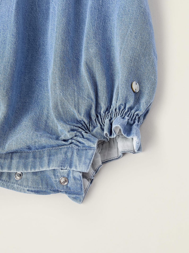 Combi-short en jean bleu pour nouveau-née manches courtes ISTANBUL Bleu - Kiabi