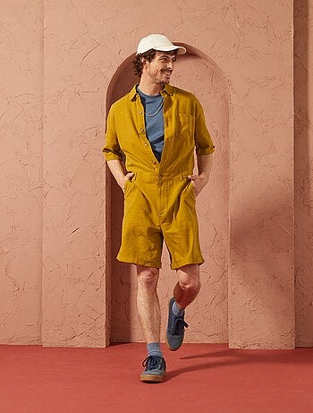 Combi short en lin mélangé - Unisexe