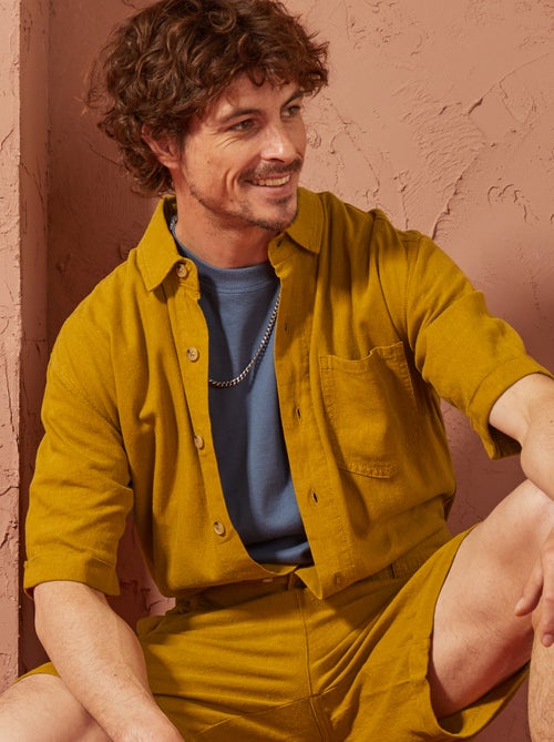 Combi short en lin mélangé - Unisexe - Kiabi