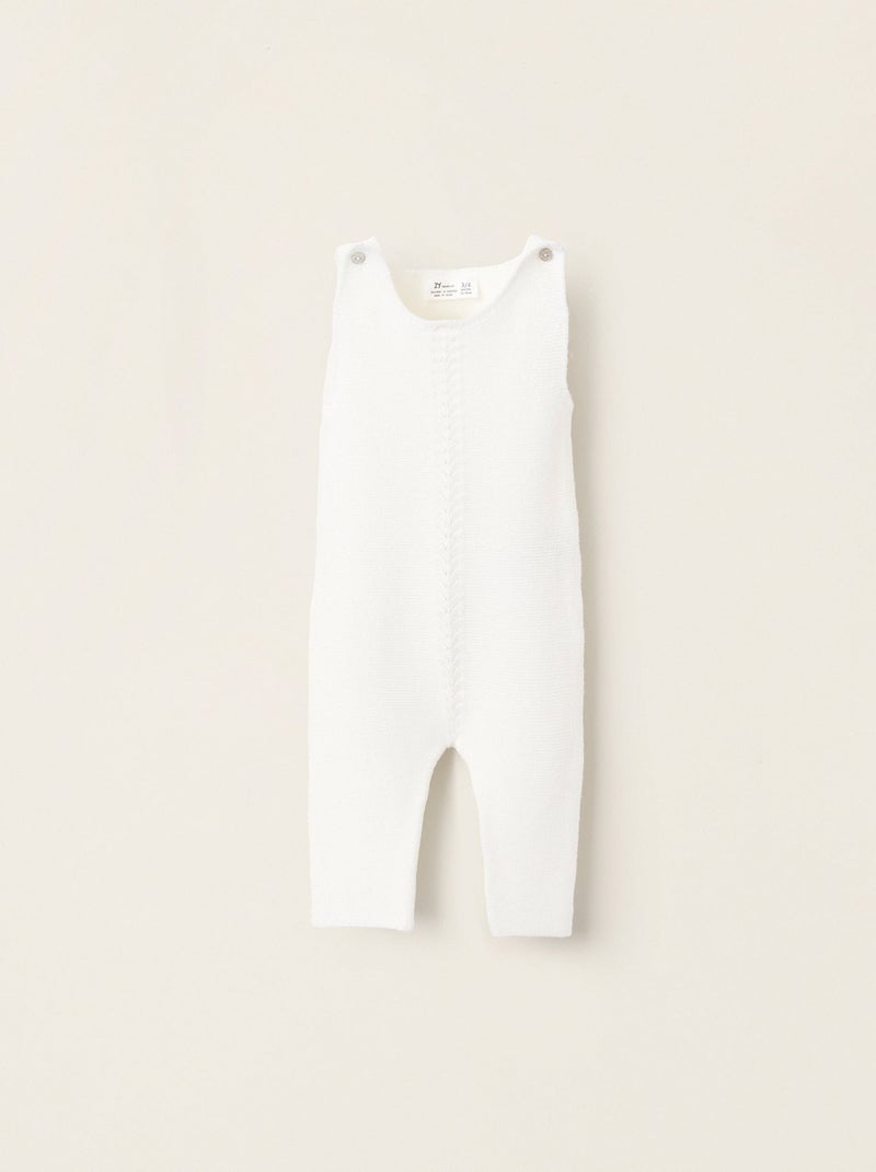 Combi-Short en Maille avec Détail Tressé Blanc - Kiabi