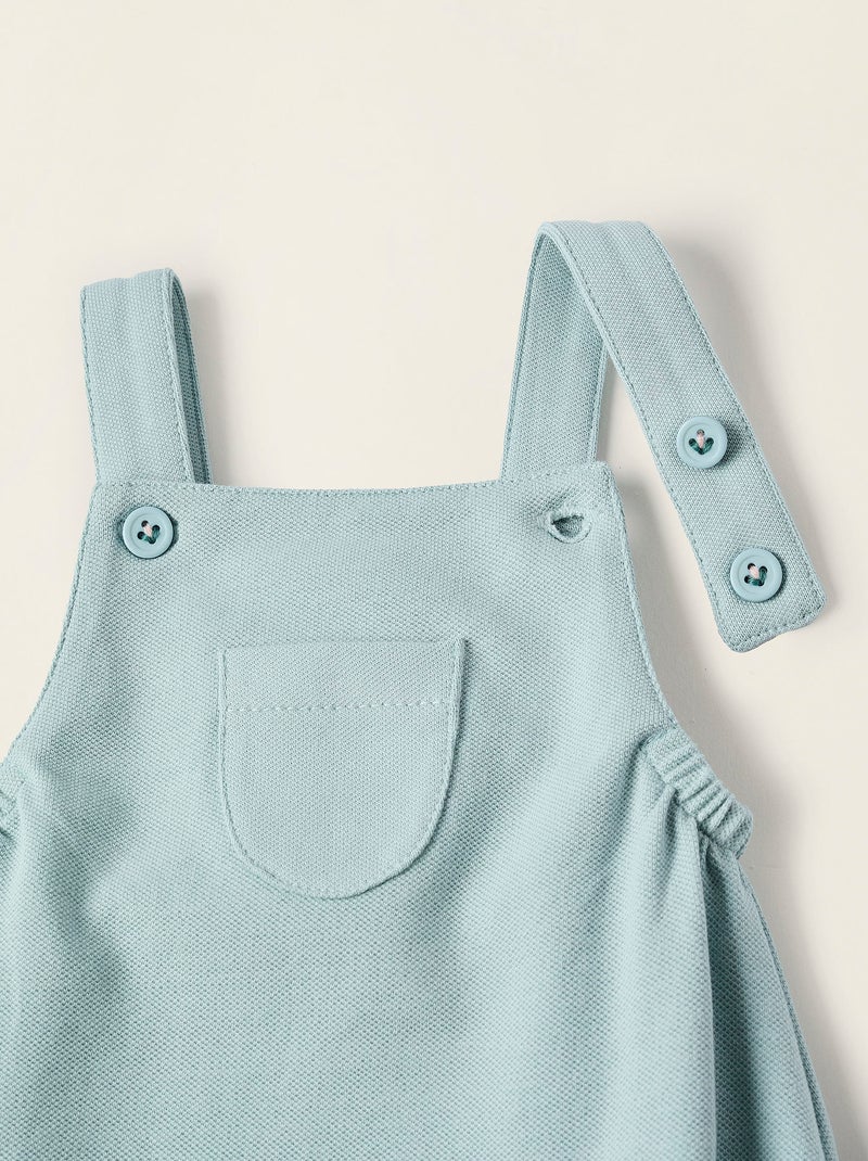 Combi-short en Piqué de Coton Bleu clair - Kiabi