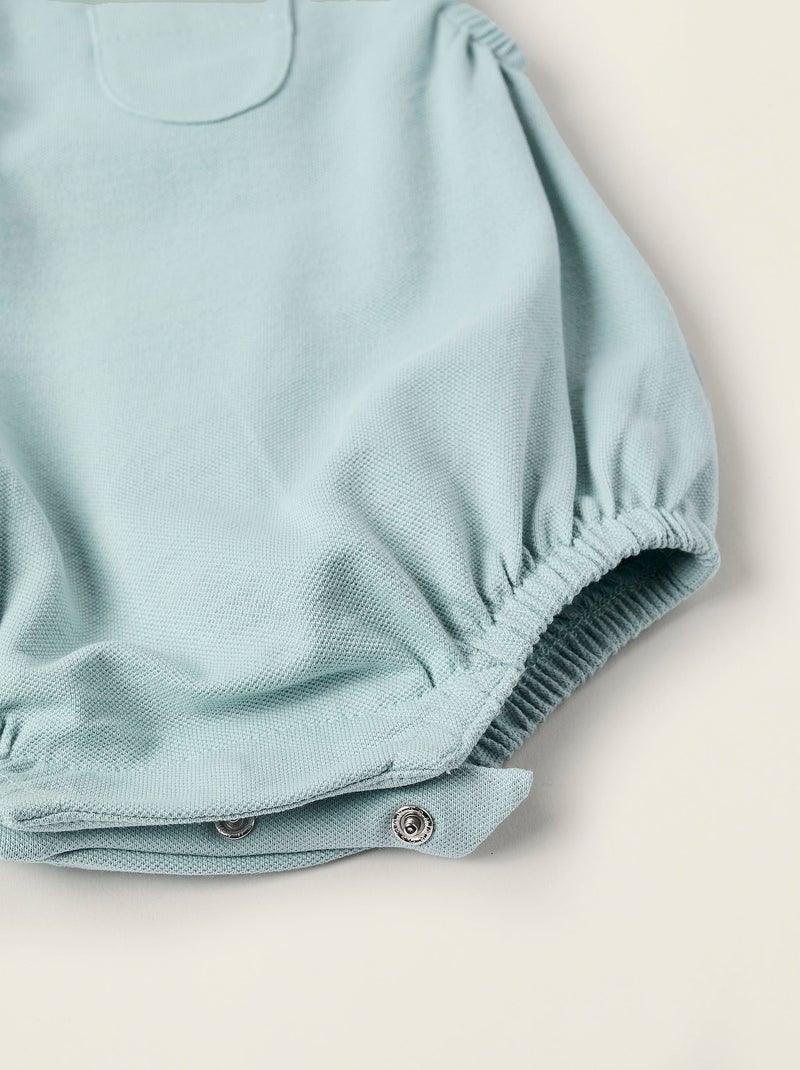 Combi-short en Piqué de Coton Bleu clair - Kiabi