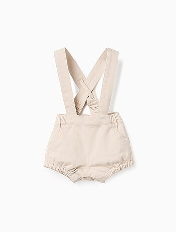 Combi-short en Sergé avec Bretelles Ajustables
