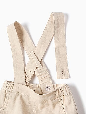 Combi-short en Sergé avec Bretelles Ajustables