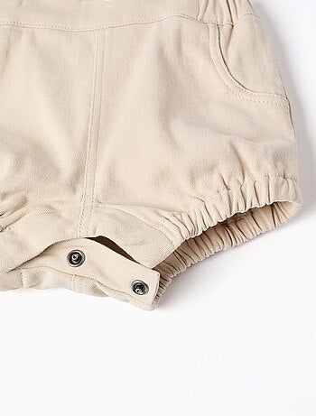 Combi-short en Sergé avec Bretelles Ajustables