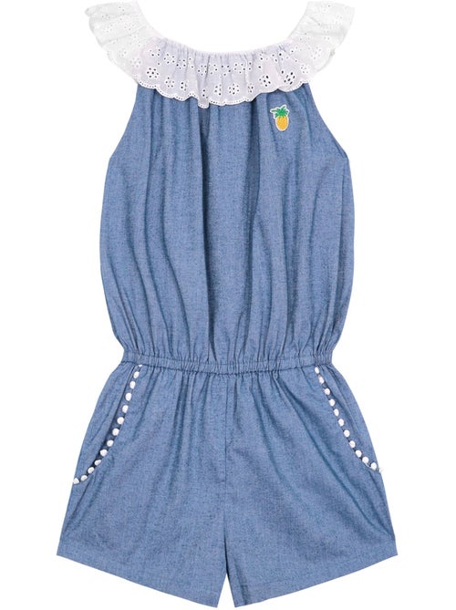 Combi-Short Été   à Col Élastique Dentelle   LOLITA - La Faute à Voltaire - Kiabi