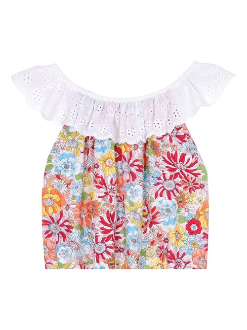 Combi-Short Été   Col Élastique Dentelle  Fleuri   LOLITA - La Faute à Voltaire - Kiabi