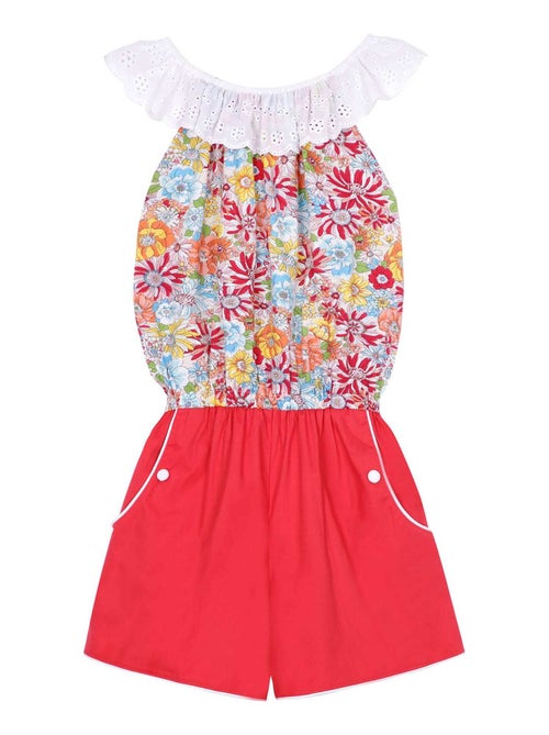 Combi-Short Été   Col Élastique Dentelle  Fleuri   LOLITA - La Faute à Voltaire - Kiabi