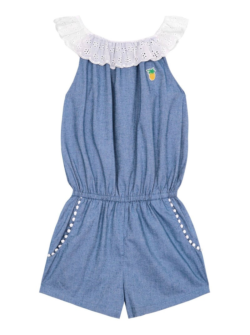 Combi-Short Été    Col Élastique Dentelle   LOLITA - La Faute à Voltaire Bleu - Kiabi