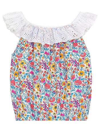 Combi-Short Été Col Élastique Liberty Fleuri LOLITA - La Faute à Voltaire