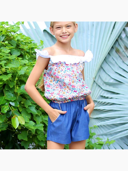 Combi-Short  Fleuri Liberty Fleuri   LOLITA - La Faute à Voltaire - Kiabi