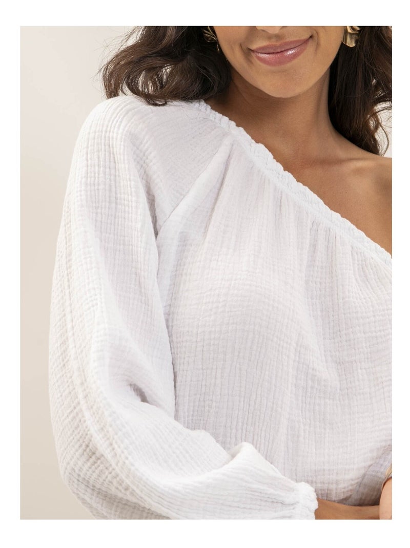 Combi-short gaze de coton XITONIA Blanc - Kiabi