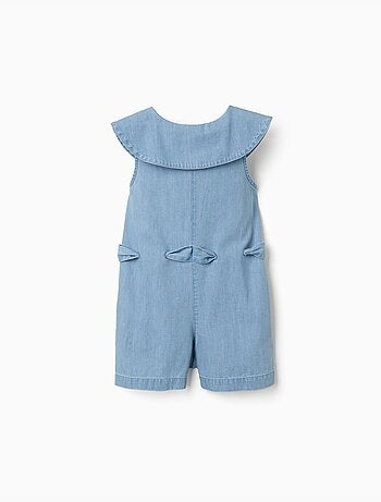 Combi-short sans manches en jean avec ceinture