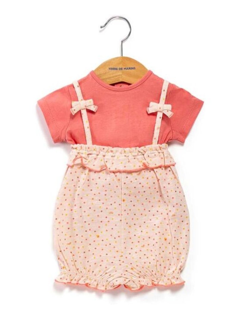 Combicourt Bébé Fille + t-shirt corail Multicolore - Kiabi