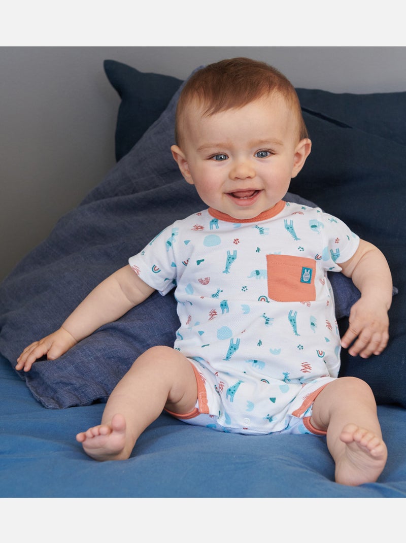 COMBICOURT GUILLERMO MAILLE PIQUEE COURT NAISSANCE Blanc - Kiabi