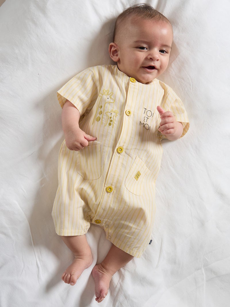 COMBICOURT NATHANAEL TISSE TEINT OUVERTURE INTEGRALE NAISSANCE Blanc - Kiabi