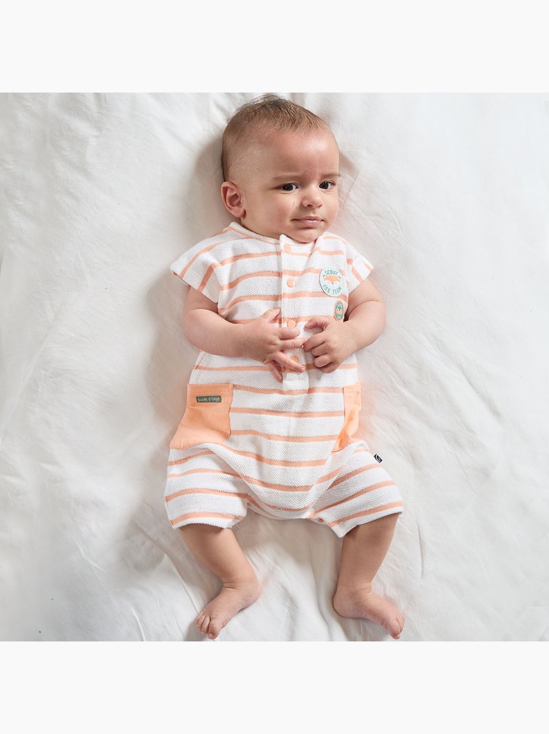 COMBICOURT NAZARIO MAILLE SANS MANCHES NAISSANCE Blanc Orange - Kiabi