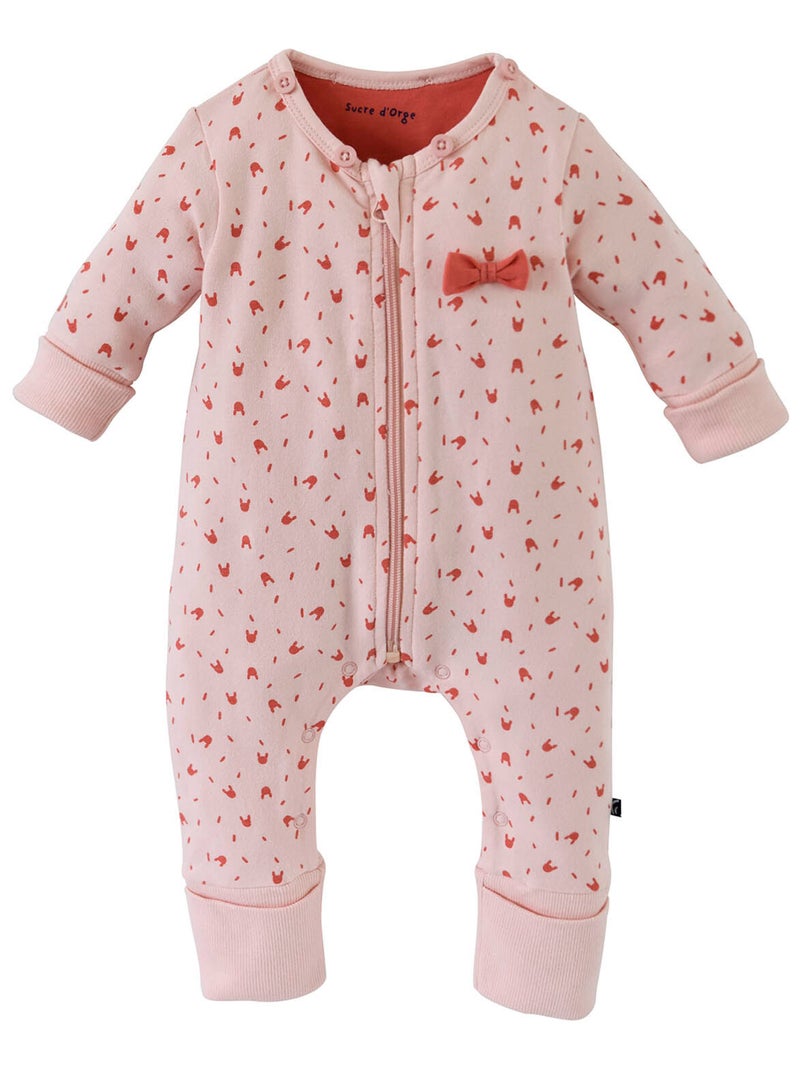 COMBINAISON A CAPUCHE BEBE FILLE Rose - Kiabi
