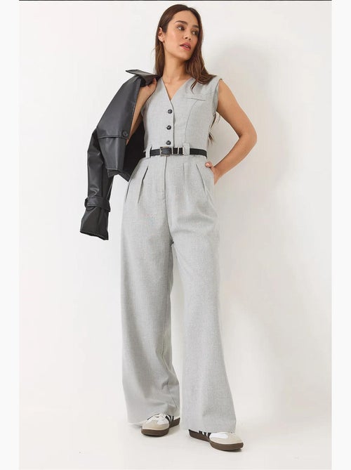 Combinaison à col en v et ceinture à jambes larges avec poches bianco lucci - Kiabi Combinaison à col en v et ceinture à jambes larges avec poches bianco lucci - Kiabi