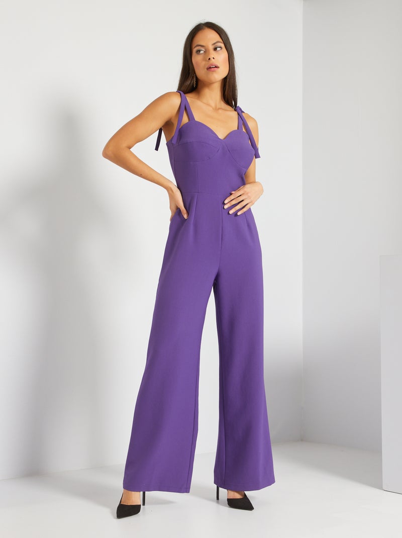 Combinaison avec col forme cœur Violet - Kiabi