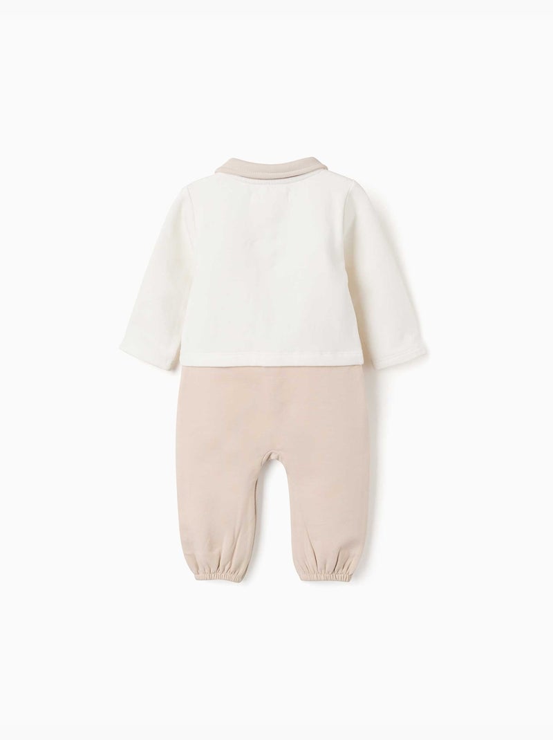 Combinaison avec intérieur en coton peigné Blanc - Kiabi