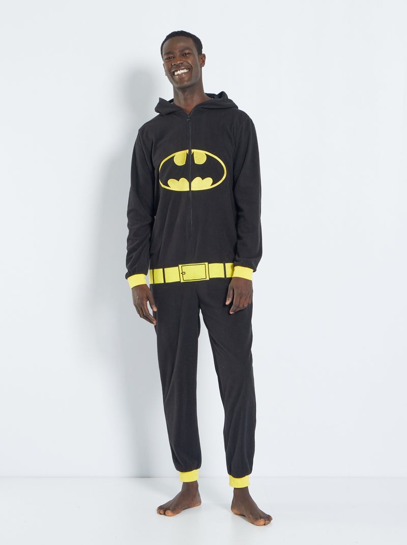 Combinaison 'Batman' en polaire noir/jaune - Kiabi