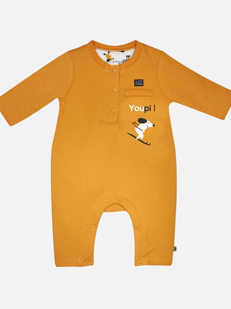 COMBINAISON BAVOIR JUSTE MOLLETON LONG NAISSANCE Jaune - Kiabi