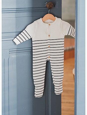 Combinaison bébé à pieds - collection «petits marins»
