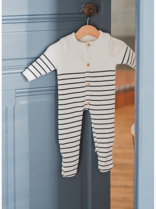 Combinaison bébé à pieds - collection «petits marins» - Kiabi Combinaison bébé à pieds - collection «petits marins» - Kiabi