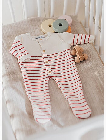 Combinaison bébé à pieds - collection «petits marins»