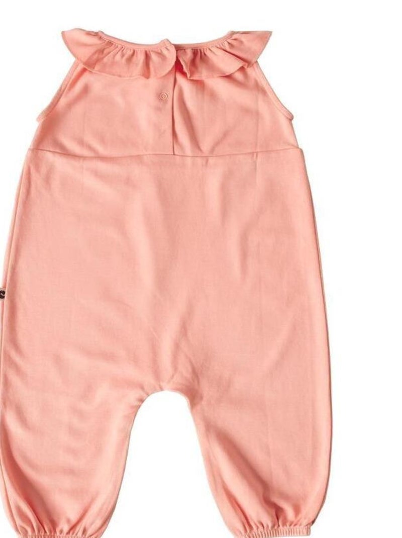 Combinaison Bébé à Volant en Coton Pima Bio Rose saumon - Kiabi