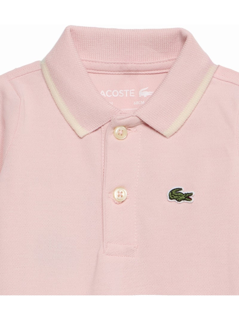 Combinaison bébé col polo - lacoste Rose clair - Kiabi
