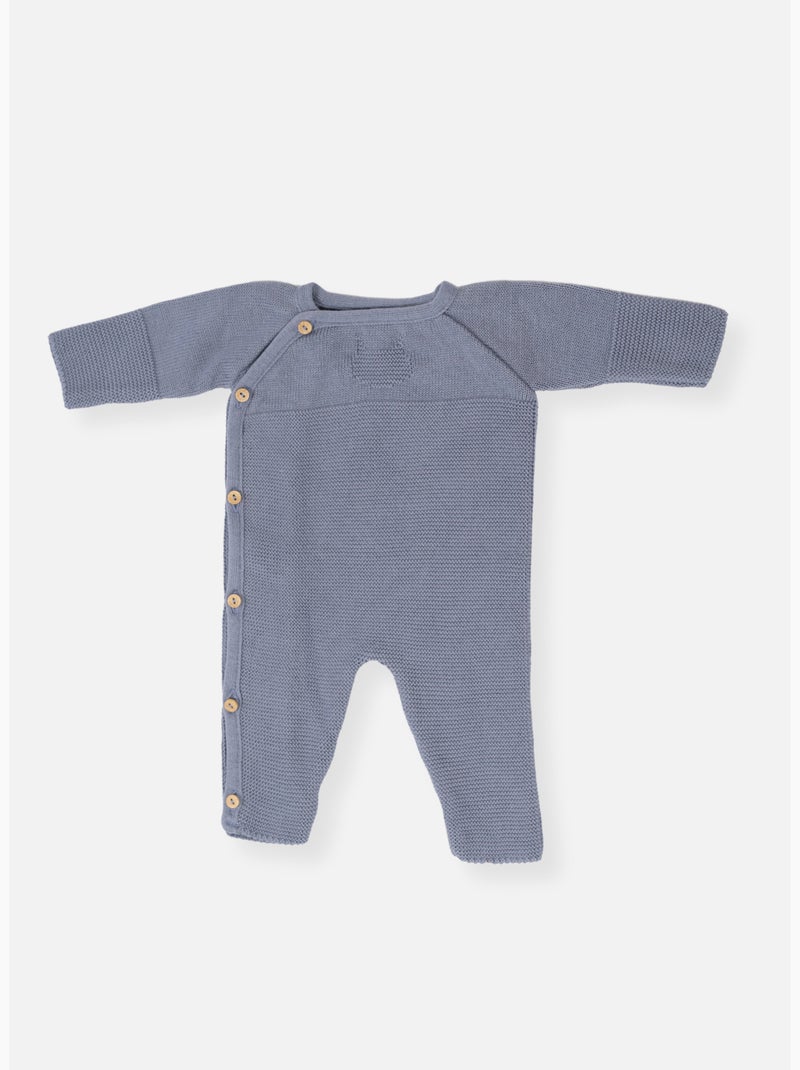 Combinaison bébé en coton - collection «petits chats» Bleu - Kiabi