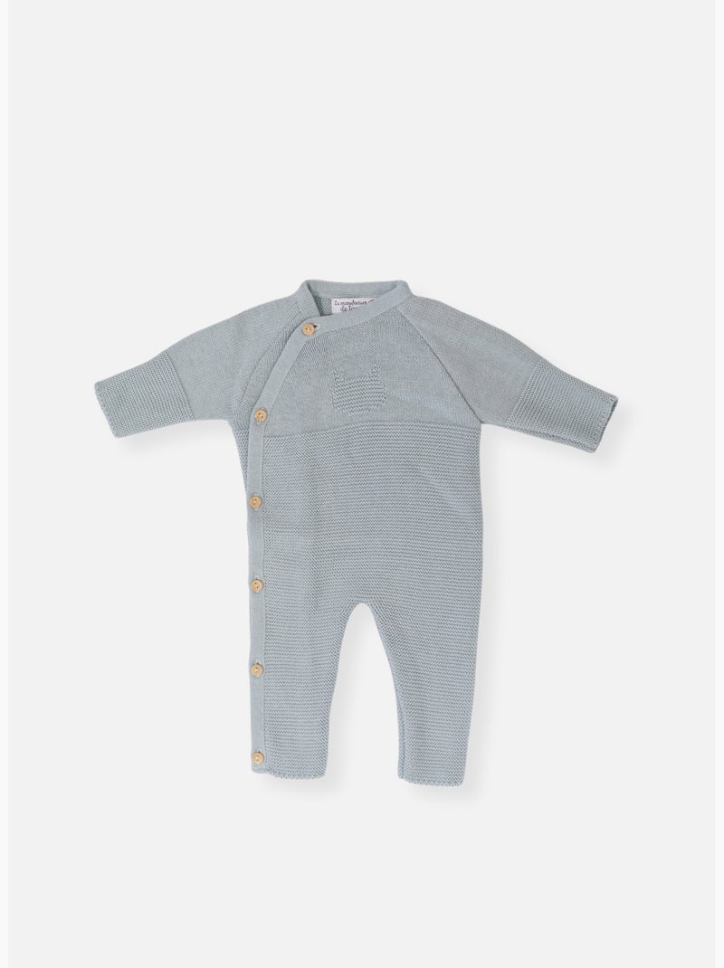 Combinaison bébé en coton - collection «petits chats» Vert - Kiabi