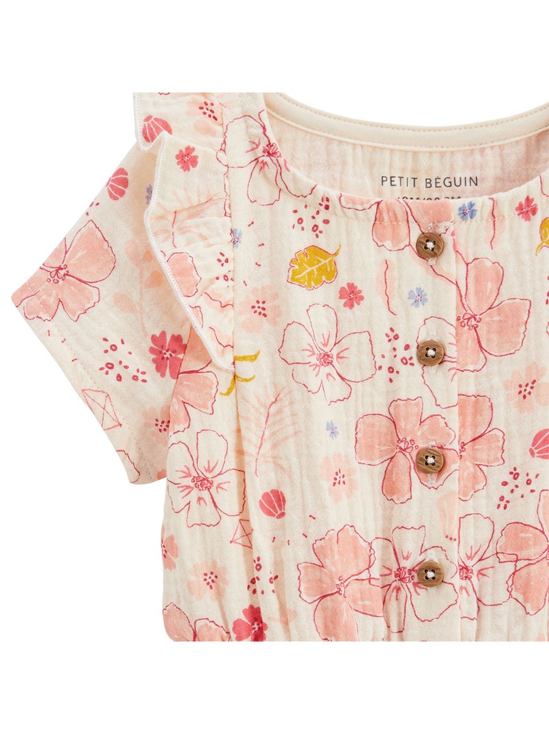 Combinaison bébé en gaze de coton Santa Giulia Ecru - Kiabi
