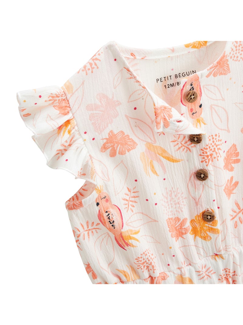 Combinaison bébé en gaze de coton Sumba Rose - Kiabi