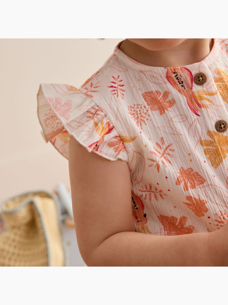 Combinaison bébé en gaze de coton Sumba Rose - Kiabi