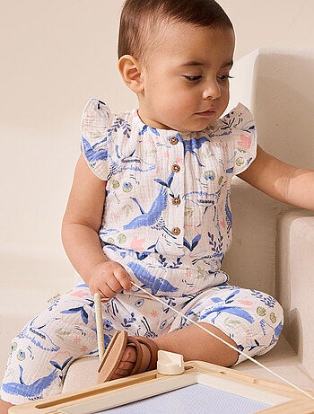 Combinaison bébé en gaze de coton Tiana