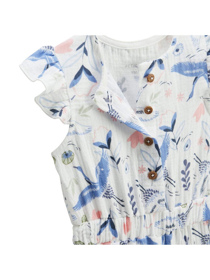 Combinaison bébé en gaze de coton Tiana Ecru - Kiabi