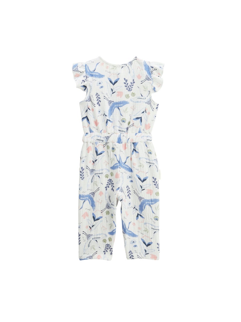 Combinaison bébé en gaze de coton Tiana Ecru - Kiabi