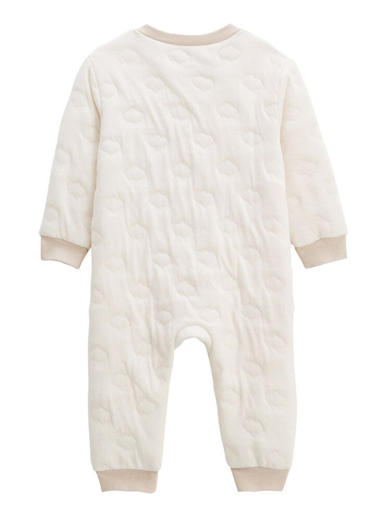 Combinaison bébé en molleton et chaussons Câlins Ecru - Kiabi