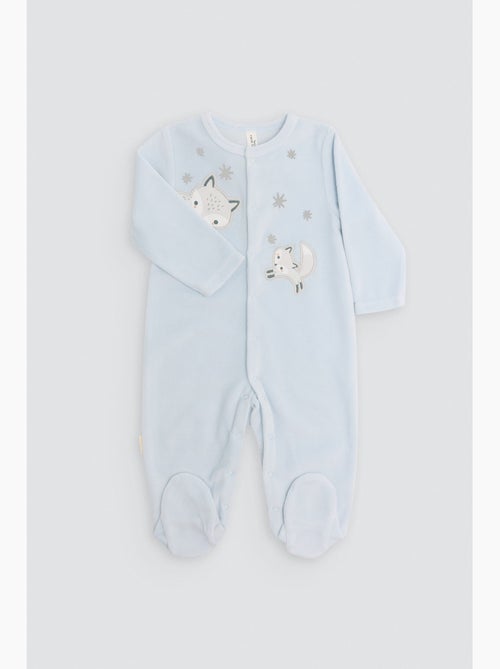 Combinaison bébé en velours avec détails brodés amour - Kiabi Combinaison bébé en velours avec détails brodés amour - Kiabi