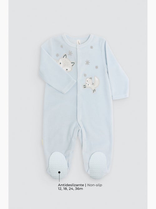 Combinaison bébé en velours avec détails brodés amour - Kiabi Combinaison bébé en velours avec détails brodés amour - Kiabi
