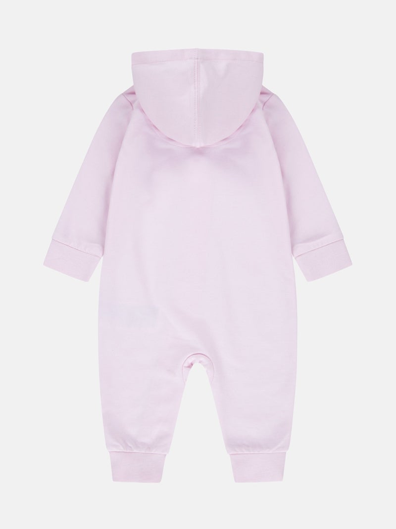 Combinaison Bébé Jordan zippé à capuche Rose - Kiabi