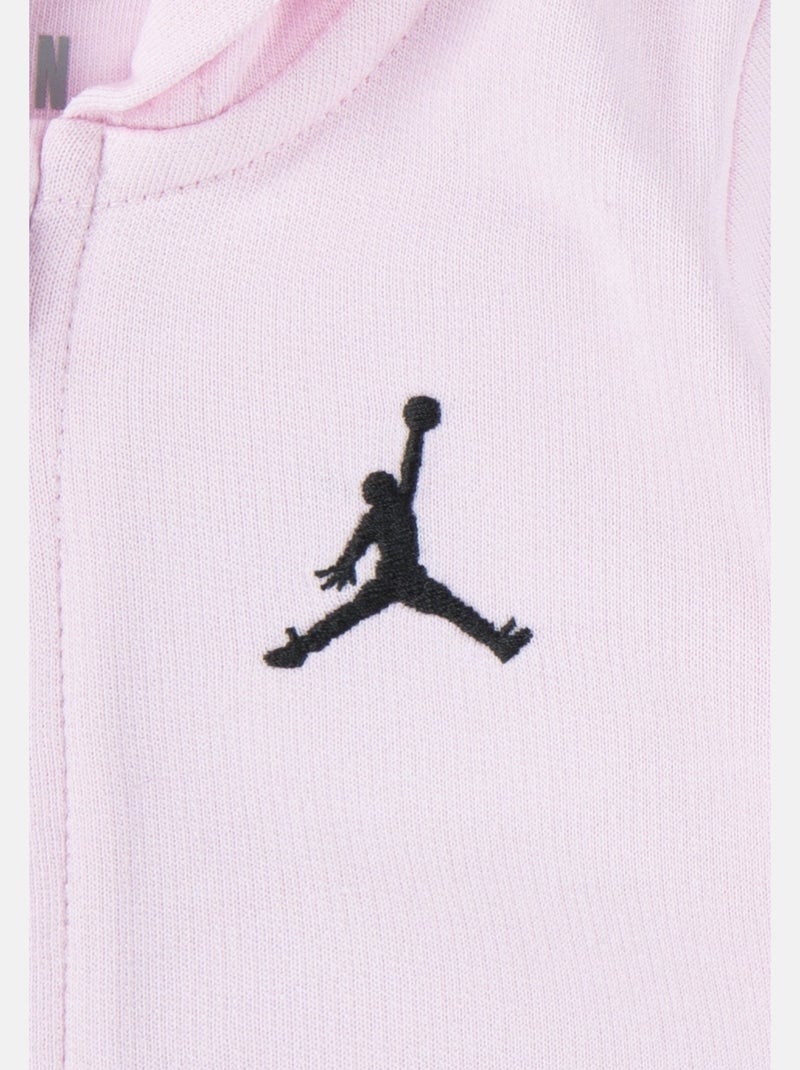 Combinaison Bébé Jordan zippé à capuche Rose - Kiabi