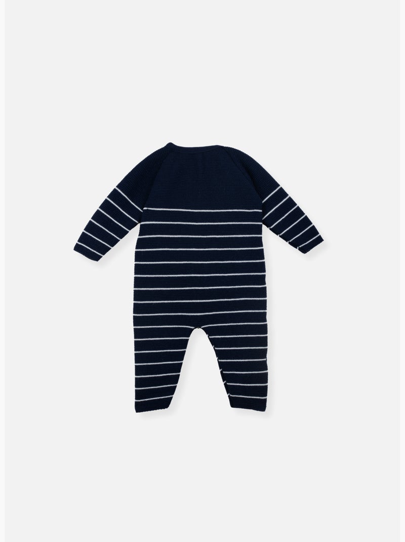 Combinaison bébé marinière Bleu Bleu marine Blanc - Kiabi