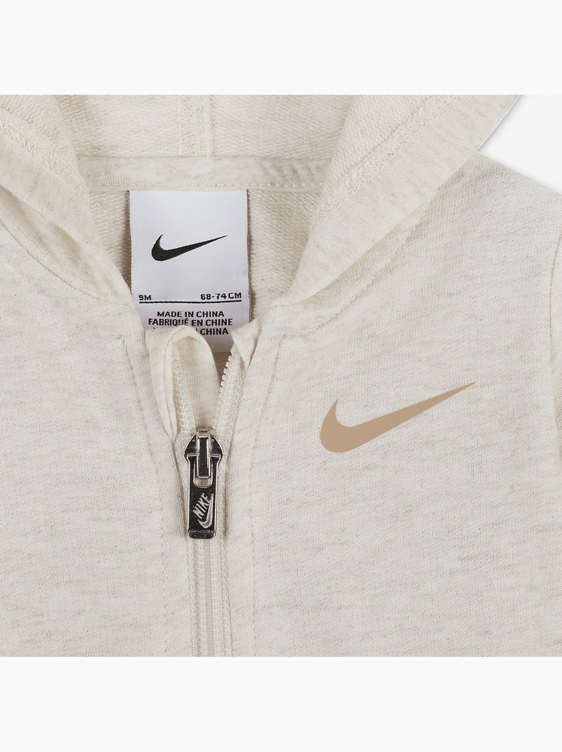 Combinaison bébé zippé à capuche - Nike Beige - Kiabi