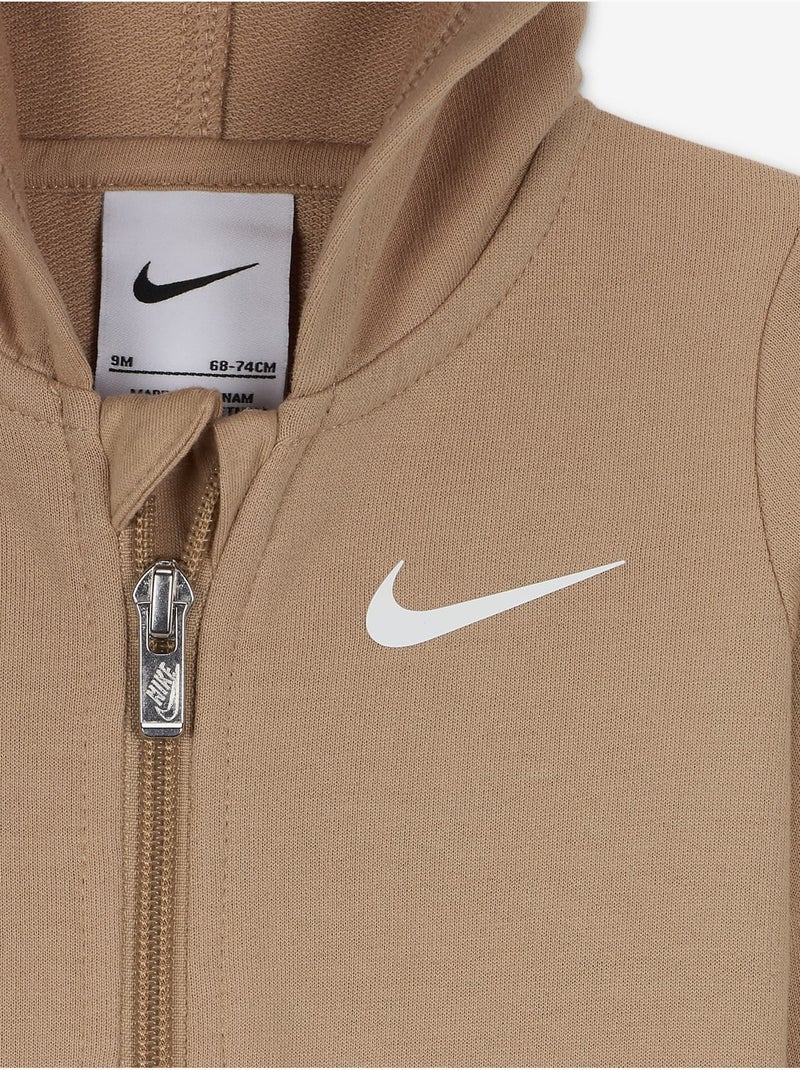 Combinaison bébé zippé à capuche - Nike Marron - Kiabi