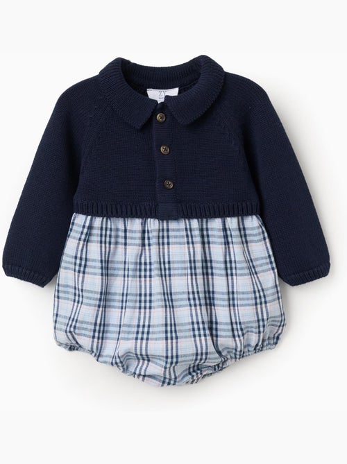 Combinaison bi-matière en coton et à carreaux B&S - Kiabi