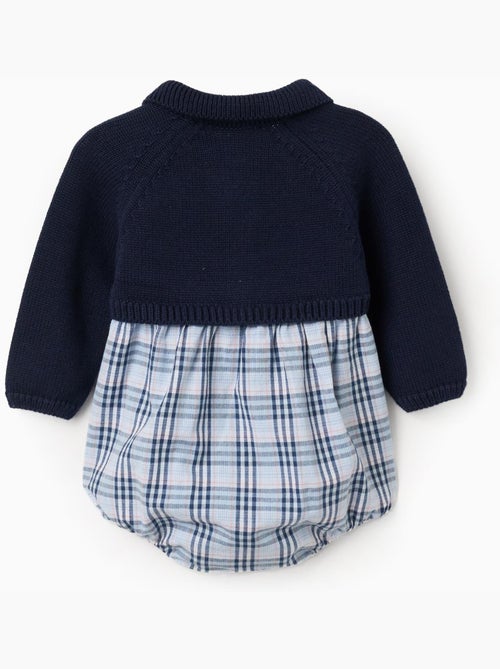 Combinaison bi-matière en coton et à carreaux B&S - Kiabi